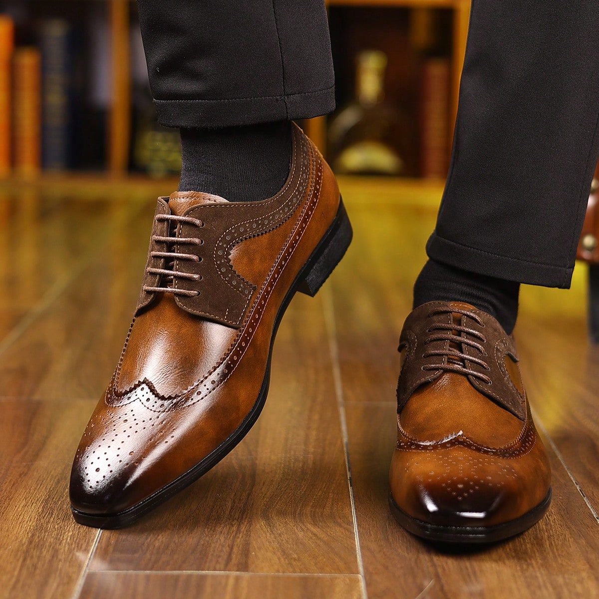 Wingtip Brogue Schnürschuhe fü – Formal Men Daily Wear Footwear Bewertung und Preis