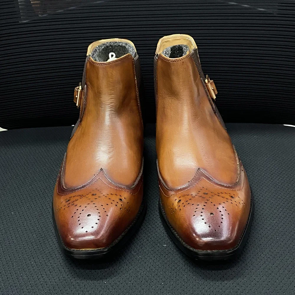 Herren-Stiefeletten aus echtem – Men Formal Wear With Boots Bewertung und Preis