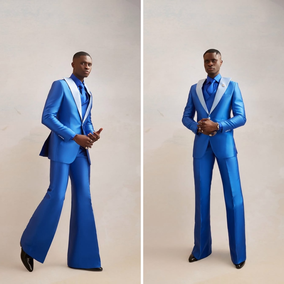 Satin-Herrenanzug-Set, 3-teili – Men Formal Wear Modern Bewertung und Preis
