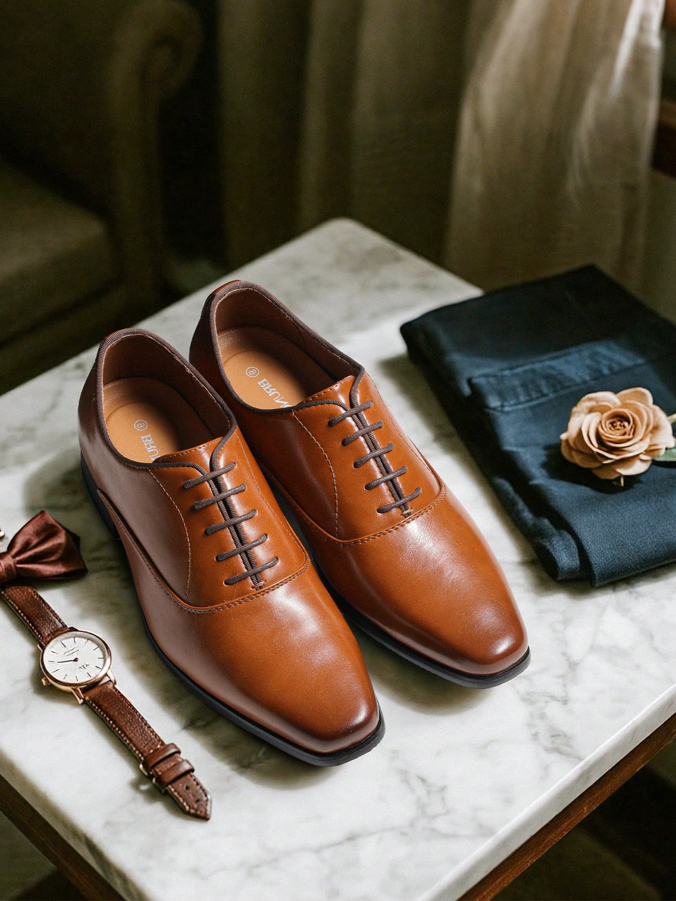 Braune Oxford-Schuhe für Herre – Formal Men Daily Wear Footwear Bewertung und Preis